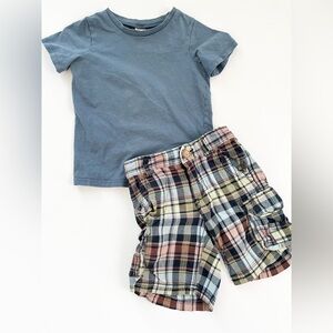 🔥HOST PICK🔥 H&M Tee and Gap Plaid Shorts Kids Set
